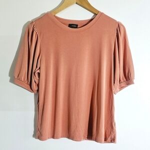 Crosby. Pink Pullover Crew Neck Puff Short Sleeves Women's T-Shirt Size M